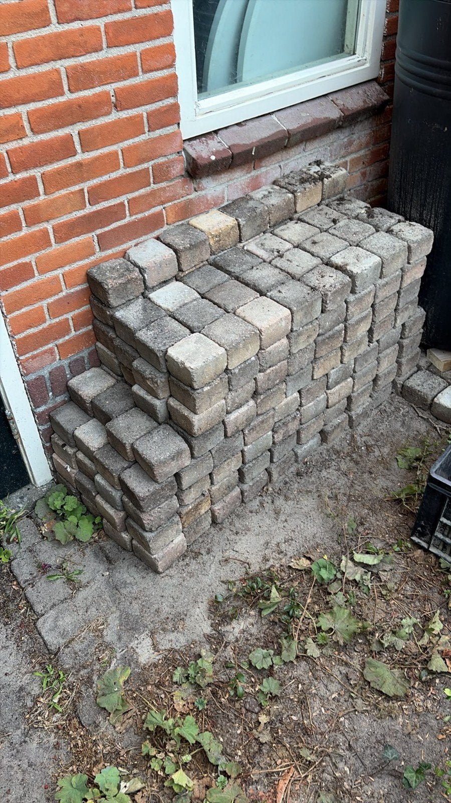 Koppelsteentjes 10,5x10,5x6,5 cm - 300 stuks, Tuin en Terras, Tegels en Klinkers, Ophalen, Gebruikt, Klinkers, 5 tot 10 m²