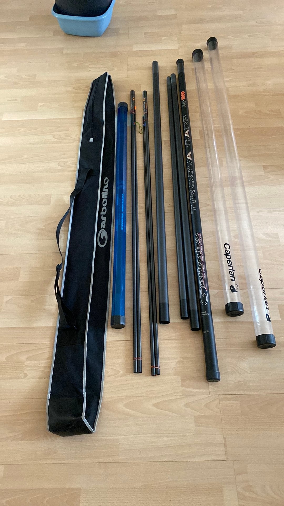 Mooie set caboline oversteek 10 m plus extra topset, Ophalen, Zo goed als nieuw, Vaste hengel