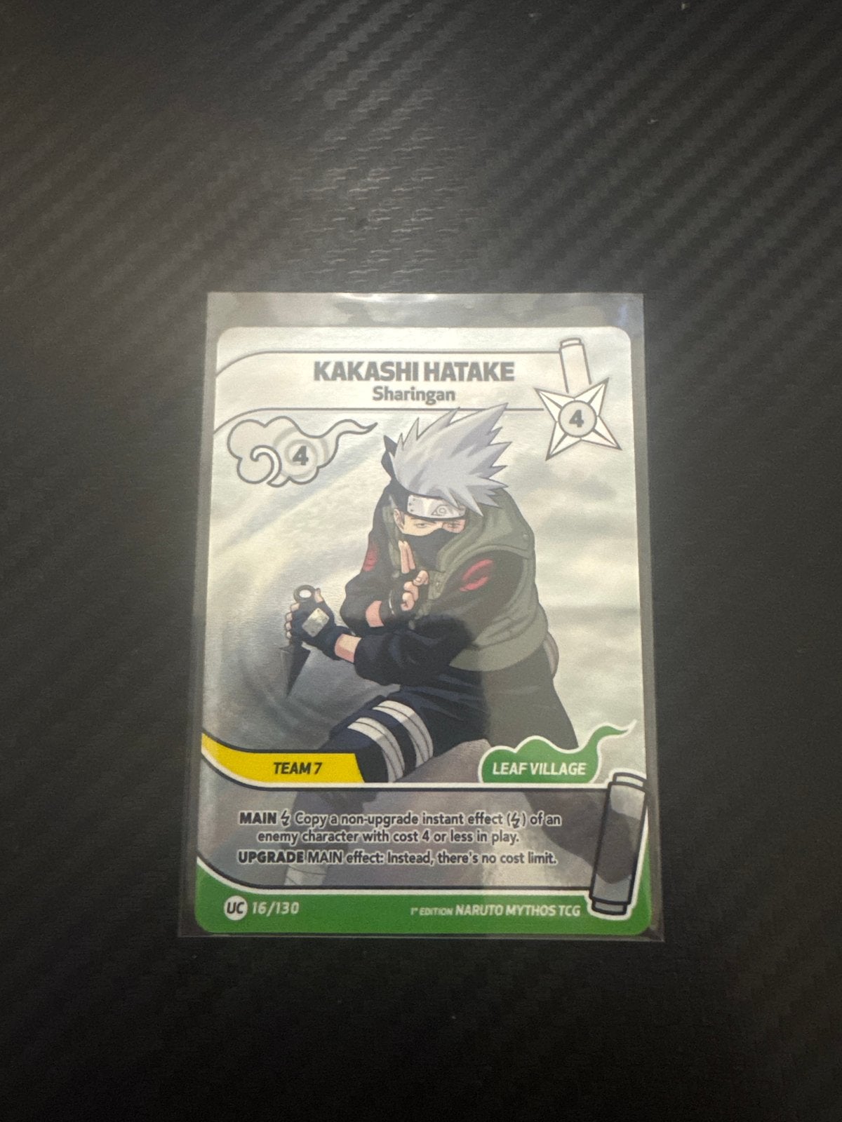 Kakashi Hatake Sharingan Naruto Mythos TCG Kaart, Ophalen, Zo goed als nieuw, Losse kaart