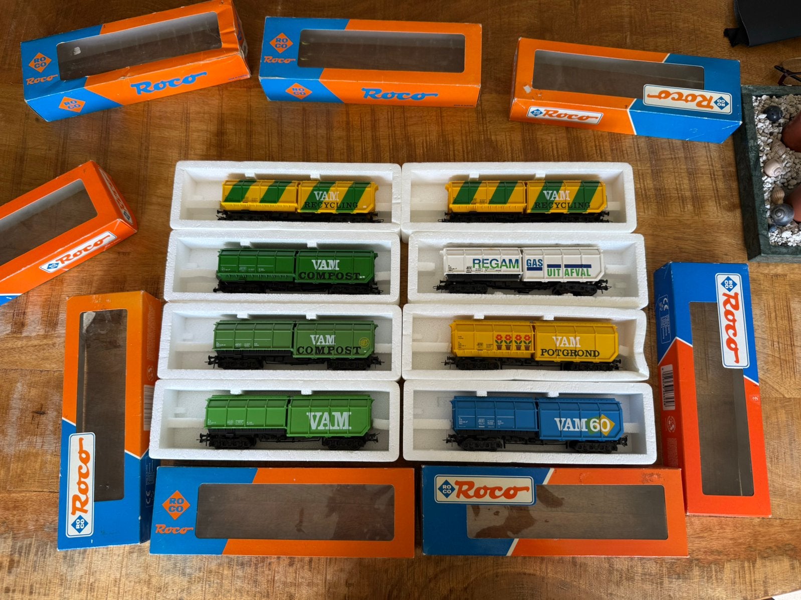 Roco HO set van 8 VAM goederenwagons zeer nette staat, Hobby en Vrije tijd, Gelijkstroom, Wagon, Ophalen of Verzenden, Zo goed als nieuw