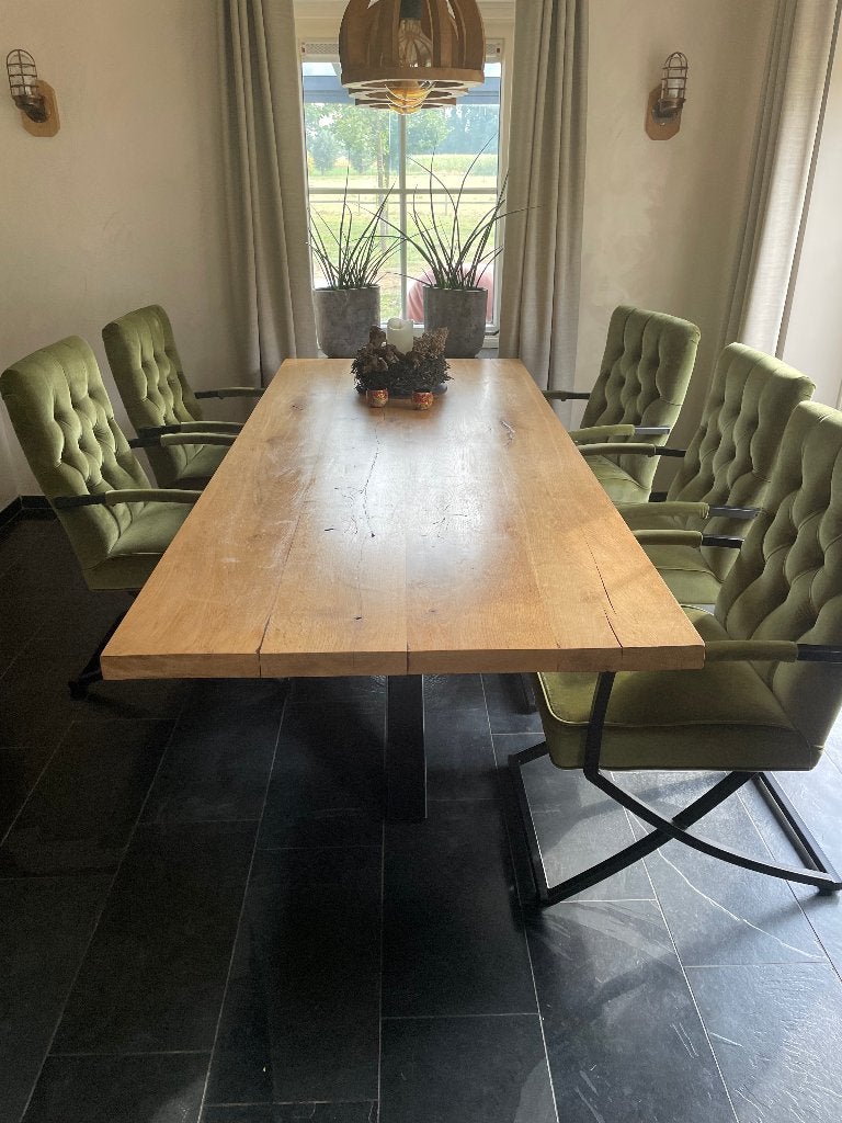 Eettafel, Huis en Inrichting, Tafels | Eettafels, Ophalen, Klassiek / Industrieel, 200 cm of meer, 50 tot 100 cm