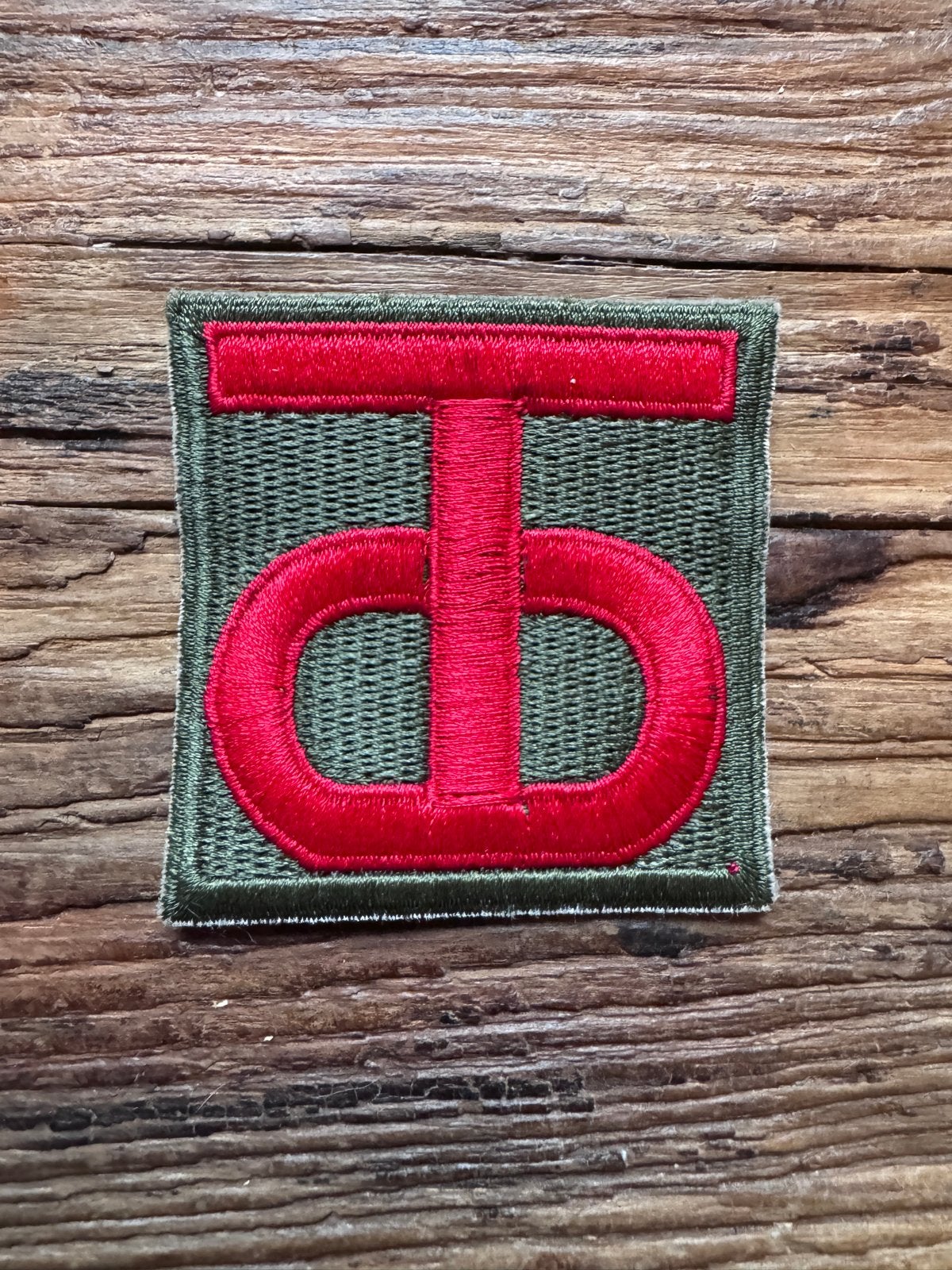 90th Infantry division patch US WWII - Repro, Ophalen of Verzenden, Landmacht, Overige gebieden, Embleem of Badge