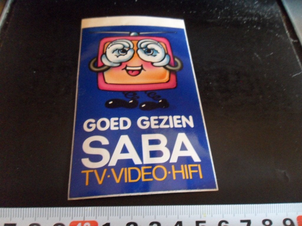 sticker goed gezien SABA tv video hifi, Verzamelen, Stickers, Zo goed als nieuw, Ophalen