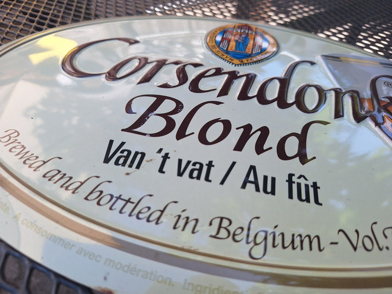 Corsendonk Blond Bier Reclamebord, Verzamelen, Ophalen, Gebruikt, Reclamebord, Plaat of Schild, Overige merken