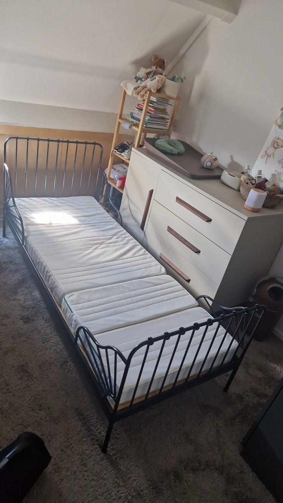 Ikea meegroei bed, Ophalen, Verstelbaar, Eenpersoons, Zwart