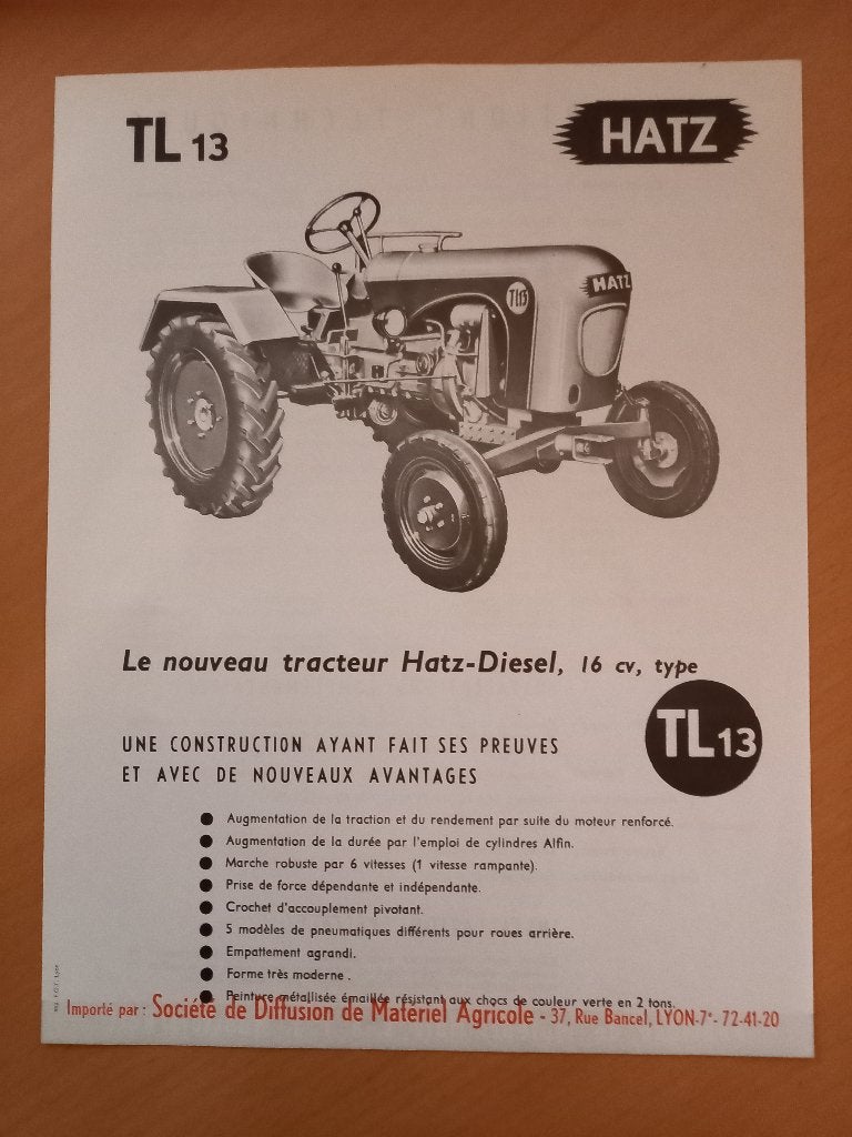 Folder Hatz TL13, Ophalen of Verzenden, Gelezen, Tractor en Landbouw