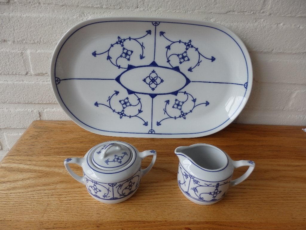 Jäger Eisenberg Original Blau Saks Schaal Roomstel suikerpo, Huis en Inrichting, Gebruikt, Overige merken, Ophalen of Verzenden