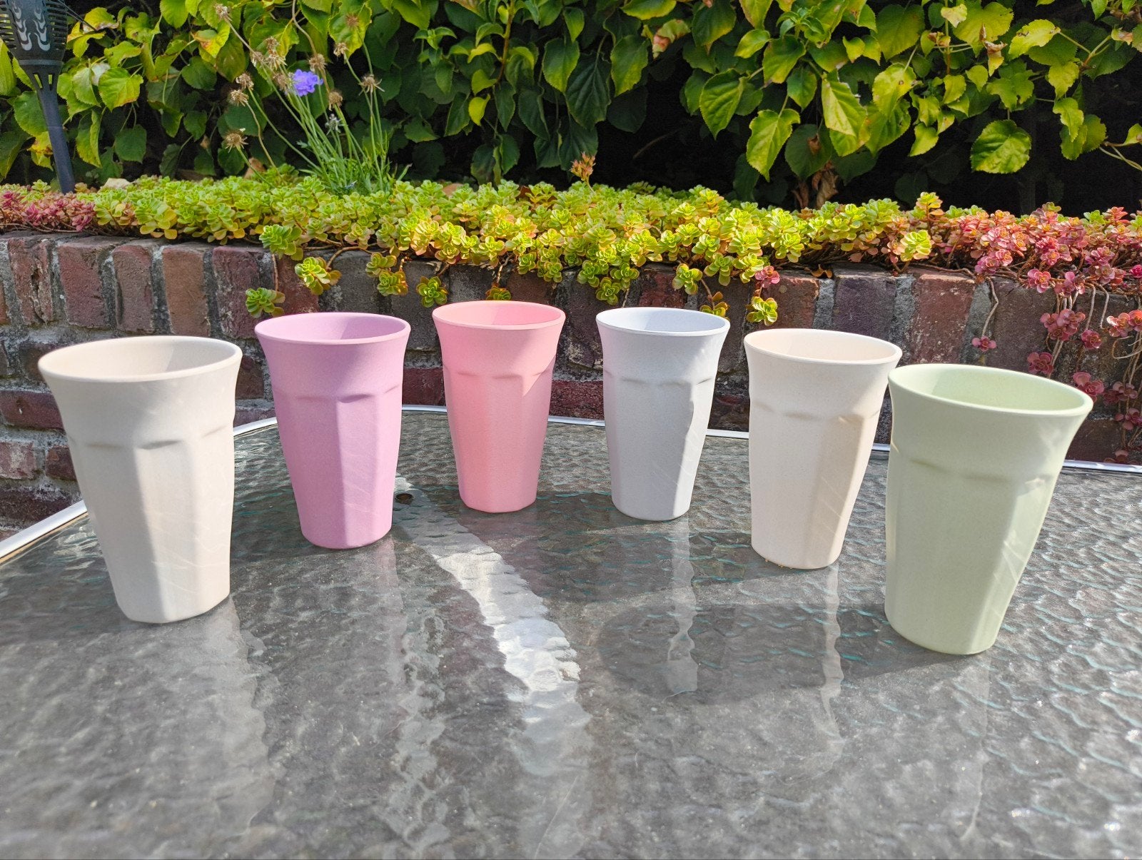 zuperzozial bekers 6 stuks, Gebruikt, Overige merken, Ophalen of Verzenden, Overige stijlen