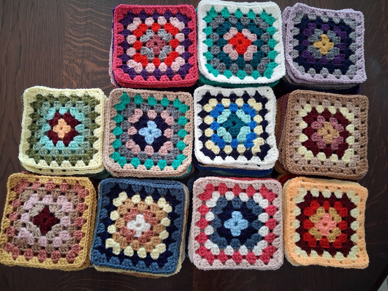 100 granny square lapjes 14x14 cm, Ophalen of Verzenden, Nieuw, Haken, Wol of Garen