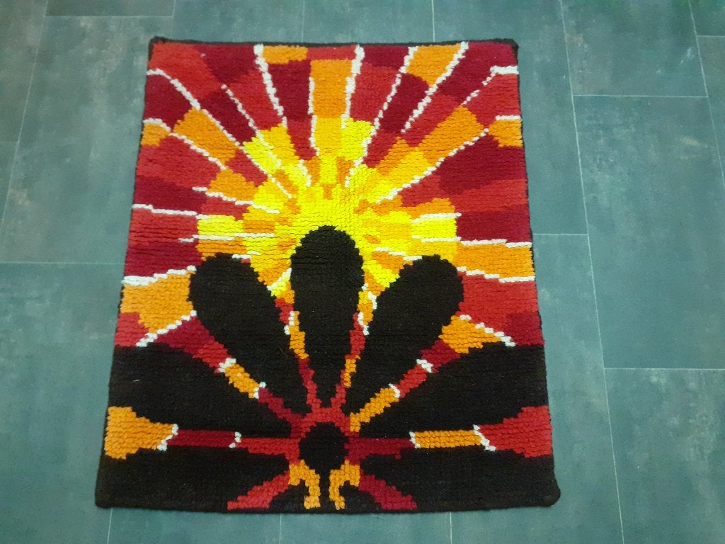 Seventies design wandkleed retro jaren 70 wol 82 x 70 cm, 50 tot 100 cm, ?, Rechthoekig, Jaren 70 design retro vintage 1970s seventies