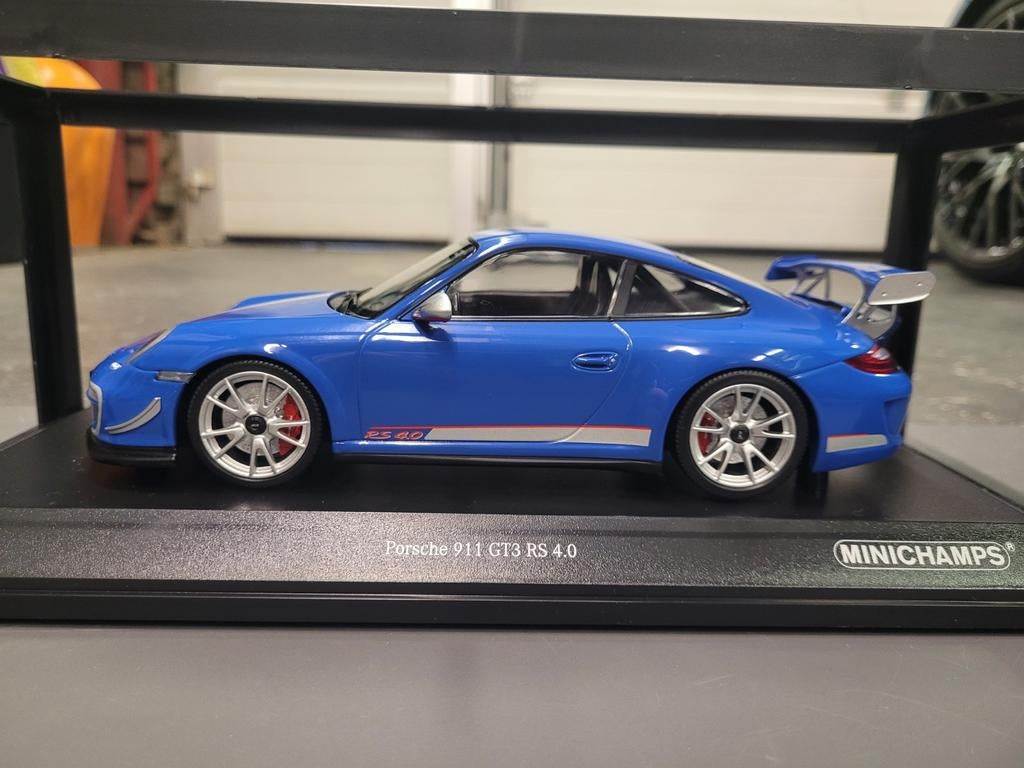 Porsche 911 997 GT3 RS 4.0 Minichamps blauw, Ophalen of Verzenden, Nieuw, Overige merken