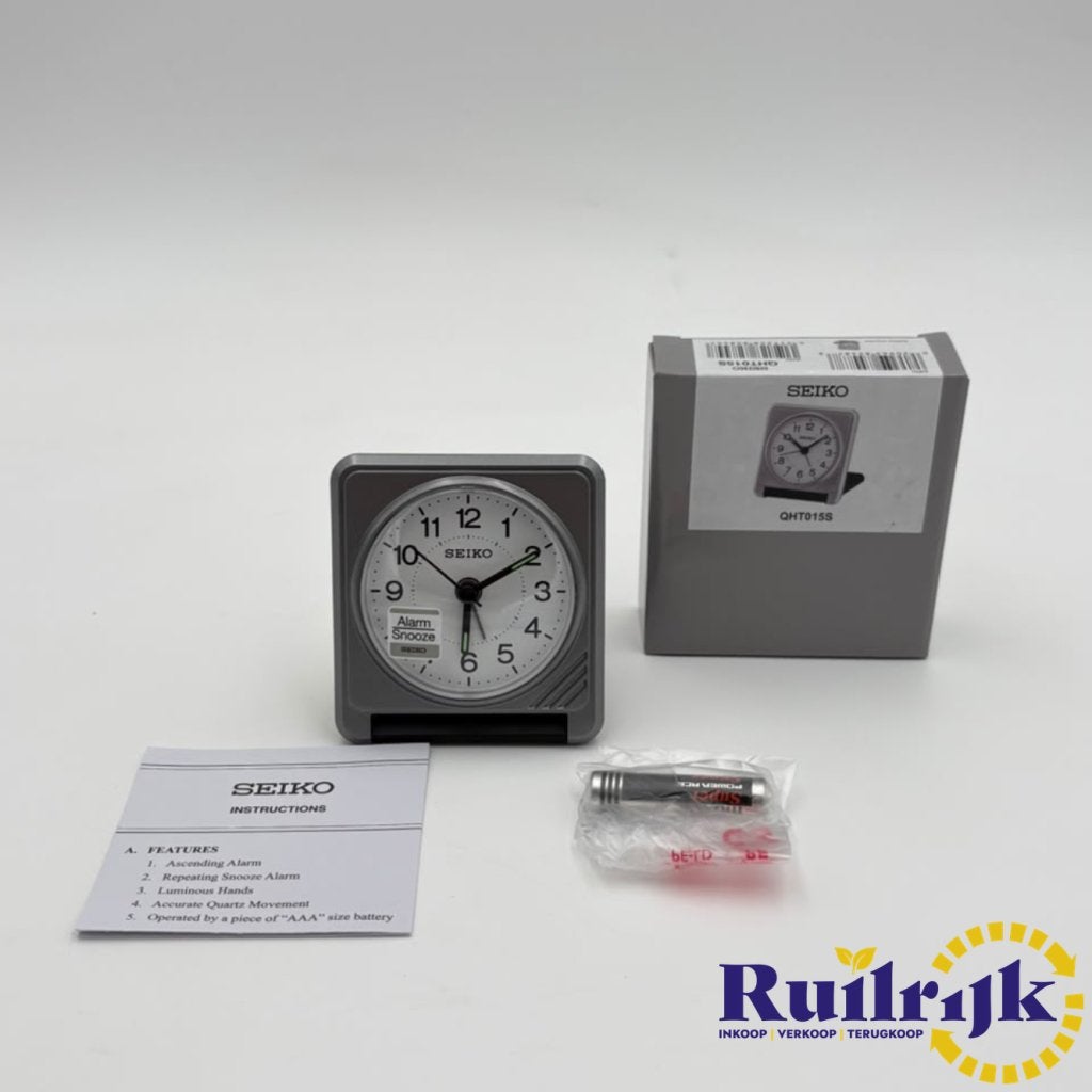 Seiko rechthoekige grijze reiswekker quartz-uurwerk - Nieuw, Seiko, Zo goed als nieuw, Support@seiko.com, 5-11, Akasaka 2-chome
Minato-ku, Tokyo 107-0052
Japan