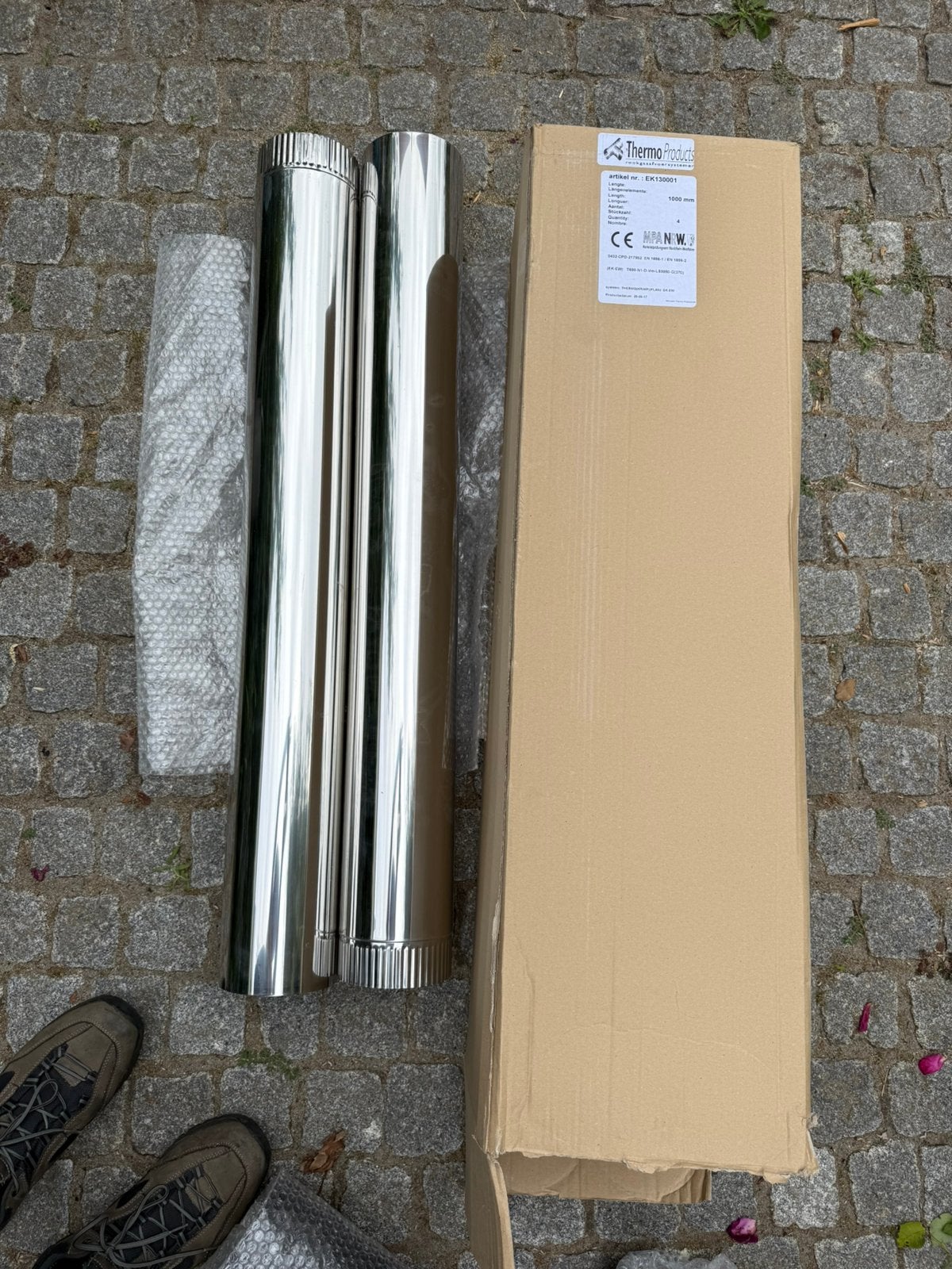 Rookgas afvoer buis RVS diameter 130mm, Ophalen, Overige typen, Nieuw, Minder dan 60 cm