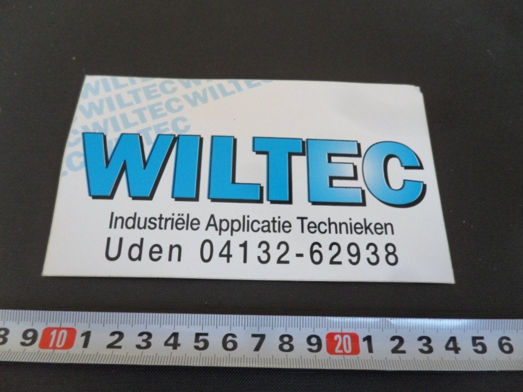 sticker uden WILTEC industriële applicatie technieken, Ophalen, Zo goed als nieuw