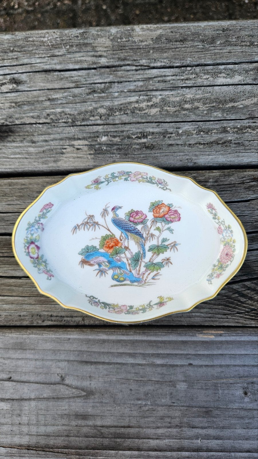 Wedgwood Kutani Crane Ovale Schaal - Vintage Decoratie, Antiek en Kunst, Ophalen