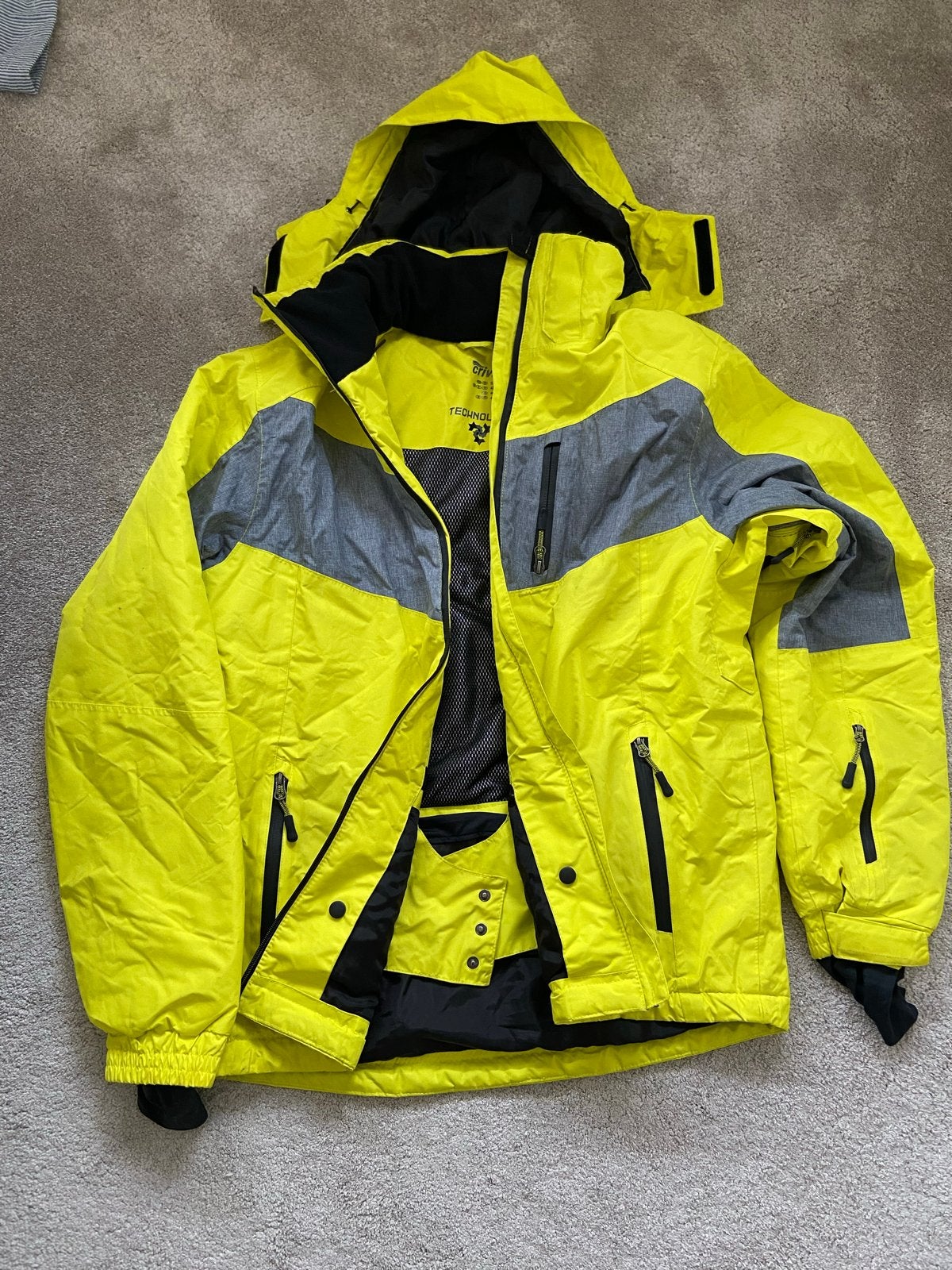 Crivit ski-jas geel/grijs - Maat xl, Kleding | Dames, Ophalen of Verzenden, Zo goed als nieuw, Maat 46/48 (XL) of groter, Jack