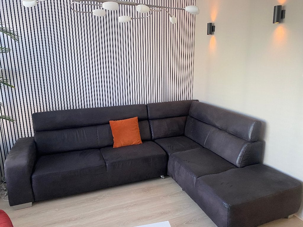 Hoekbank, zwart, Ophalen, 250 tot 300 cm, Gebruikt, Hoekbank