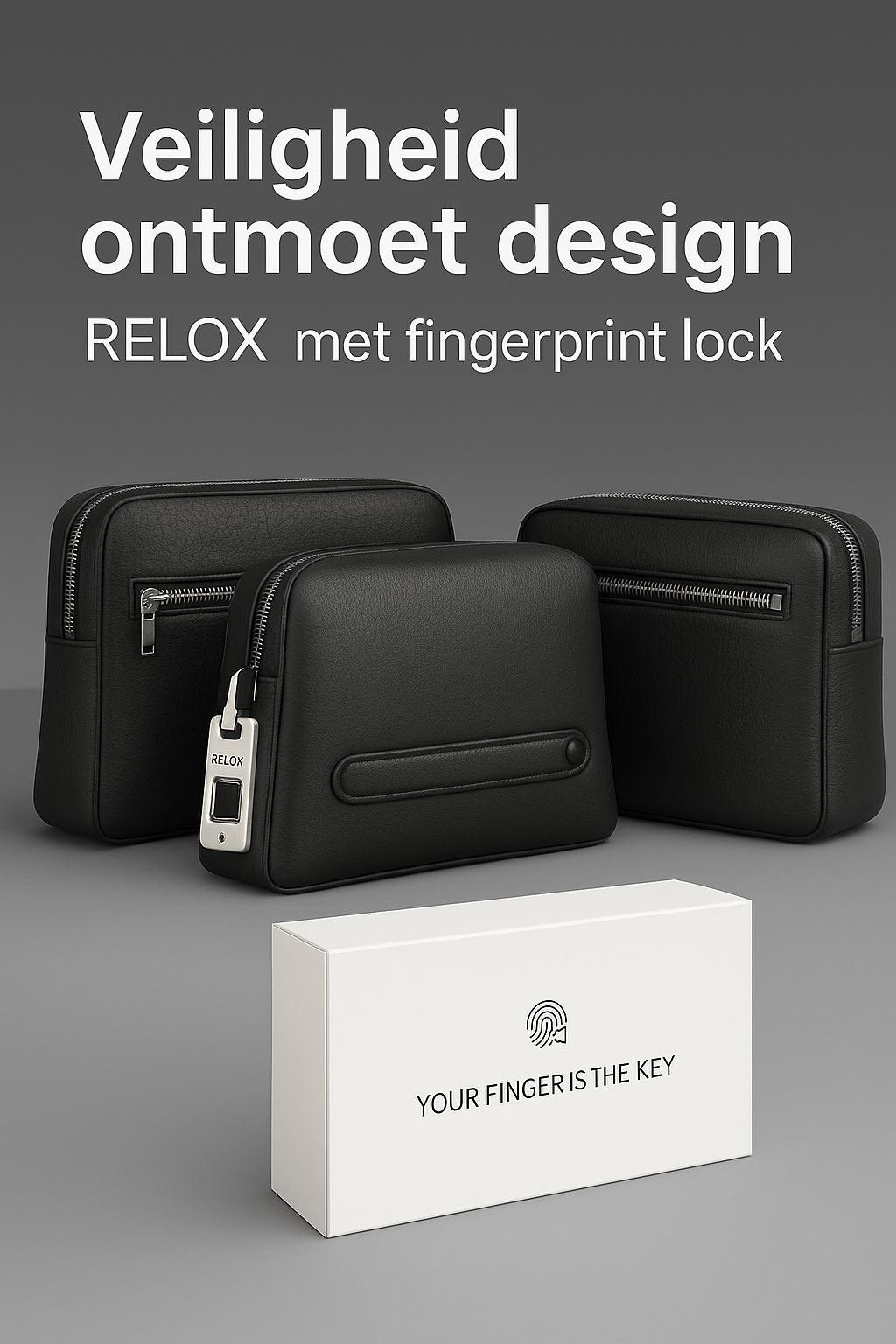 RELox Veiligheidstas met Vingerafdruk Slot - Zwart, Ophalen, Nieuw, Zwart, Overige typen