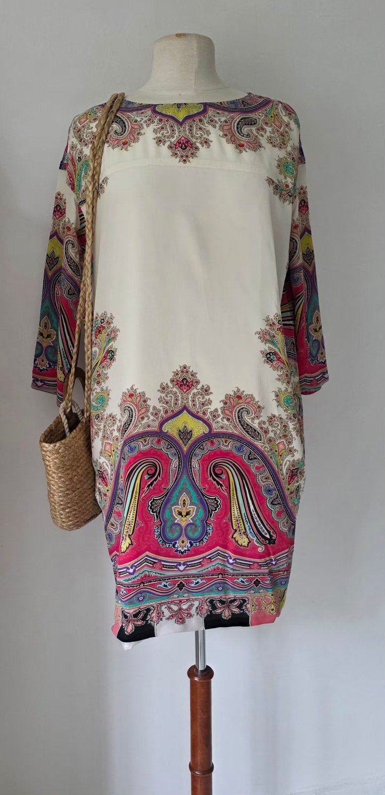 Etro 100% zijde jurkje/ tuniek  38 40 42, Kleding | Dames, Overige kleuren, Verzenden, Zo goed als nieuw, Knielengte