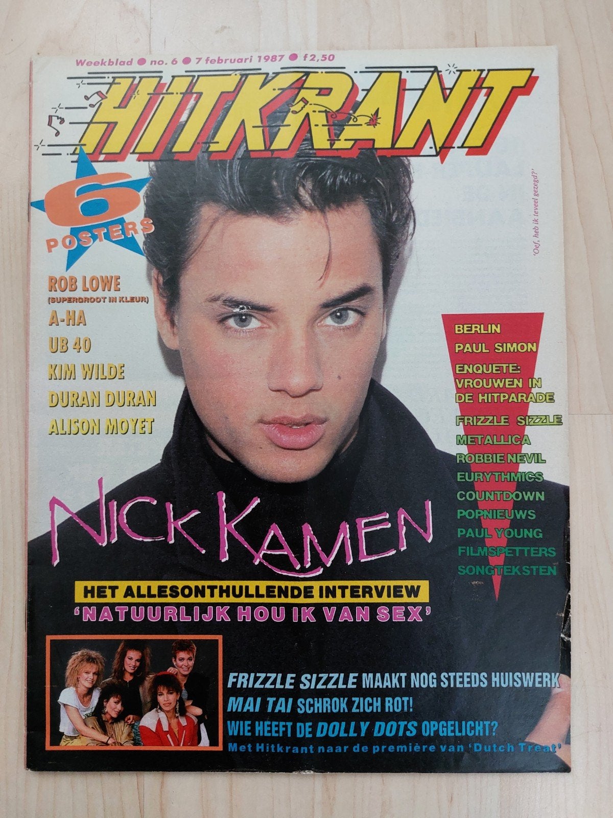 hitkrant 7 februari 1987 nick kamen frizzle sizzle, Verzenden, Zo goed als nieuw, Muziek, Film of Tv