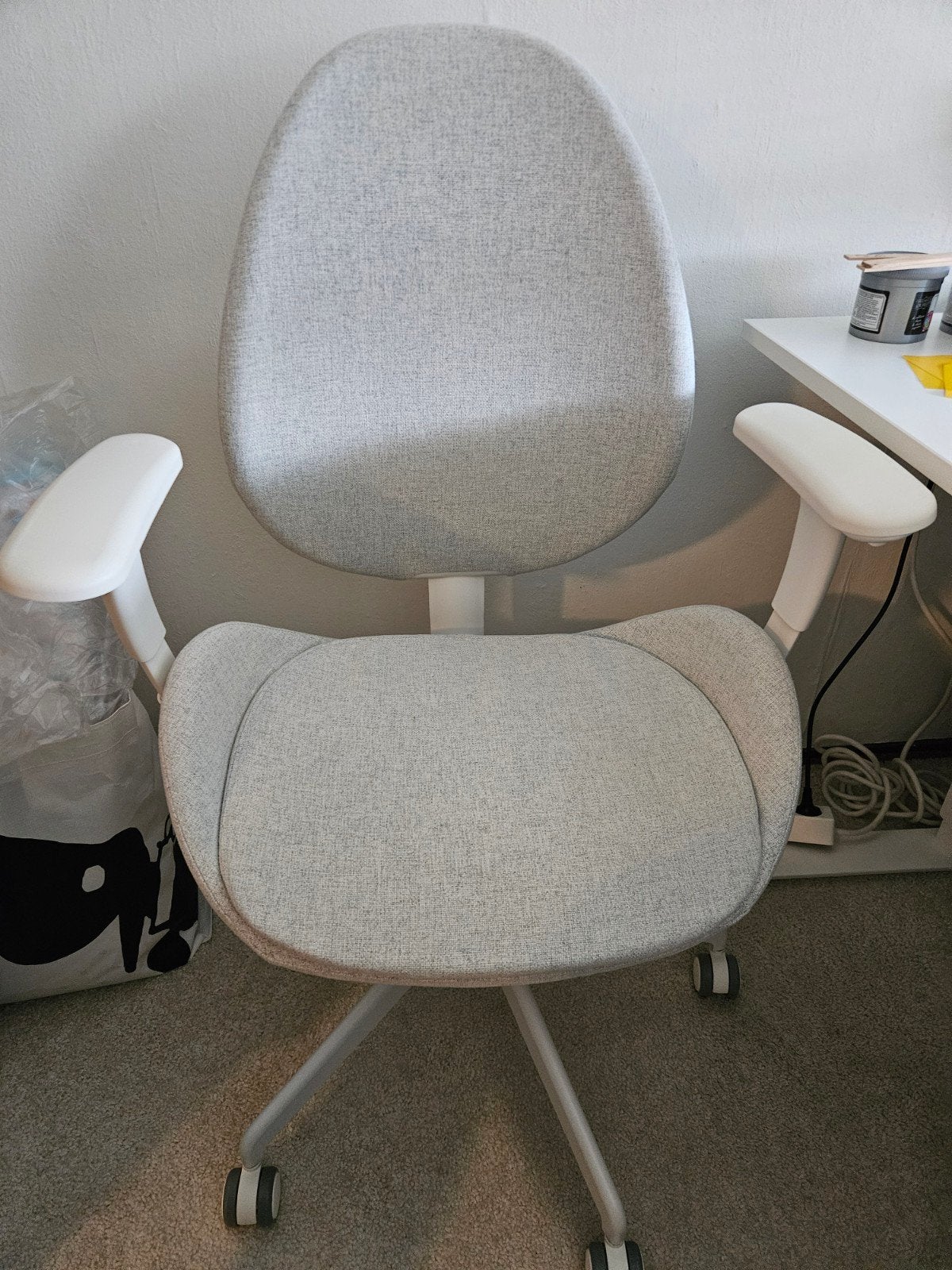 IKEA Hattefjäll bureaustoel Gunnared beige/wit, Ophalen, Beige, Zo goed als nieuw, Bureaustoel