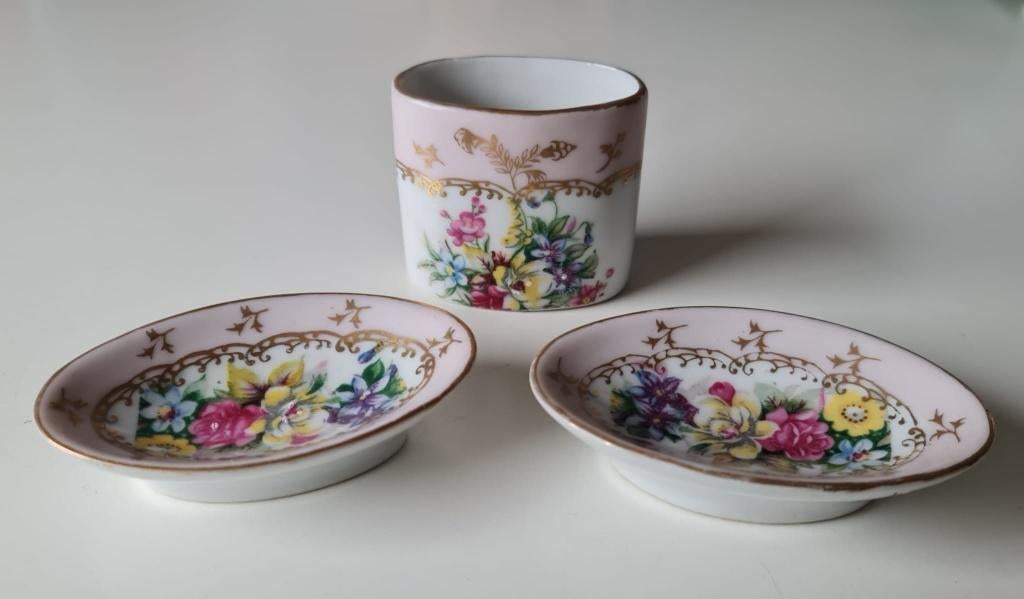 SAJI porselein kaptafel/accessoires set, Ophalen of Verzenden