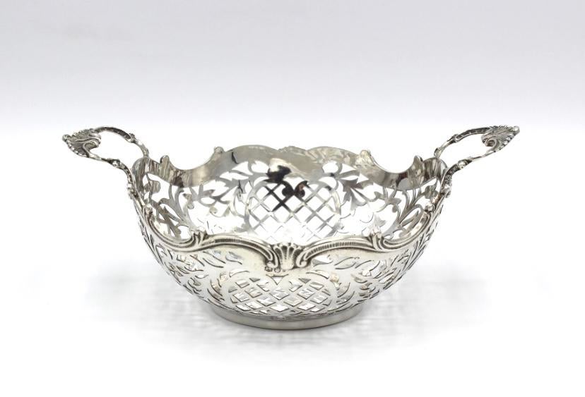Hollands zilveren bonbonmandje, l.marcelis, den haag ca.1950, Antiek en Kunst, Ophalen of Verzenden, Zilver