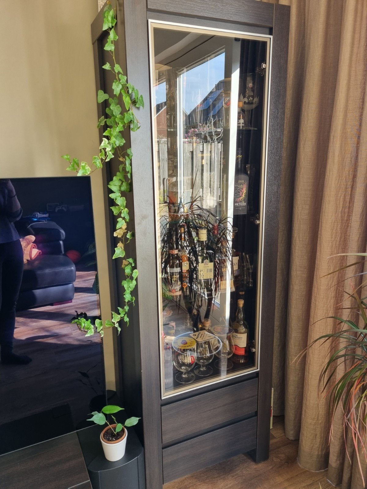 Meubelset donkerbruin, Huis en Inrichting, Kasten | Vitrinekasten, Gebruikt, Minder dan 100 cm, 50 tot 100 cm, 25 tot 50 cm, Met lade(s)