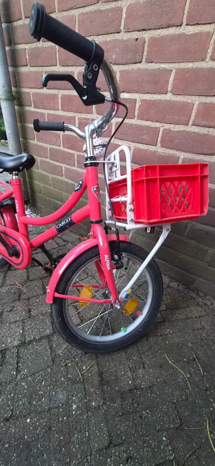 Alpina Cargo kinderfiets roze 16 inch, Ophalen, Velgrem, Alpina, 16 tot 20 inch