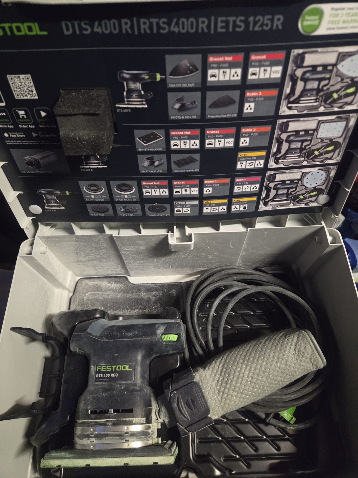 Festool vlakschuurmachine. rts400req (Compleet!), Ophalen of Verzenden, Zo goed als nieuw, Minder dan 600 watt, Vlakschuurmachine