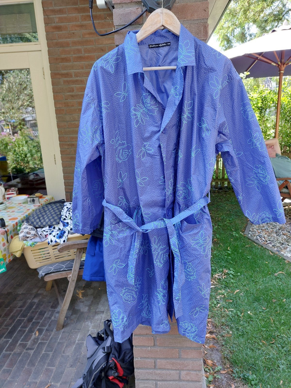 handige in-je-tas regenjas Gudrun Sjoden mt 48/50 valt groot, Gudrun Sjoden, Verzenden, Blauw, Jas of Mantel