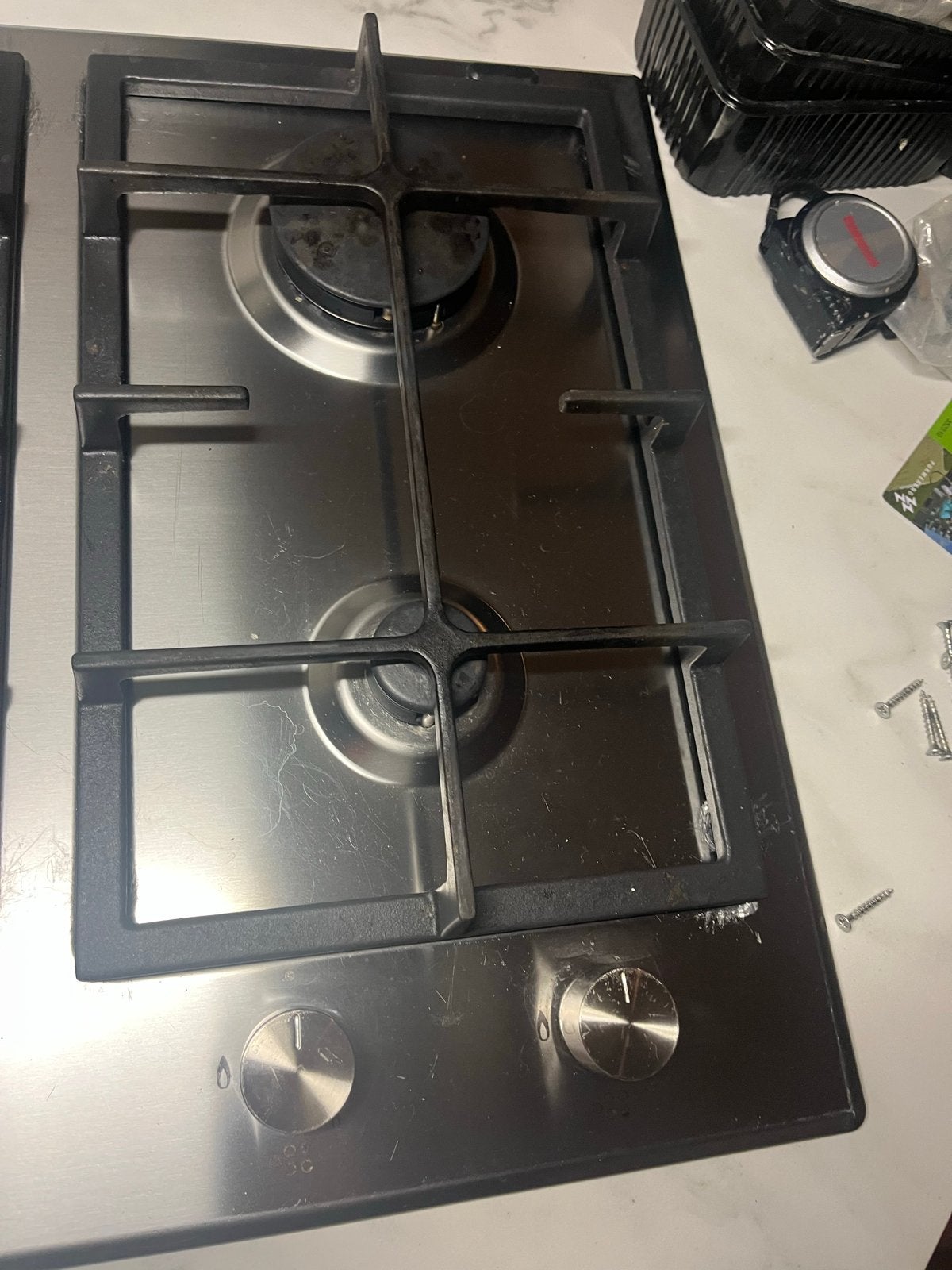 Bauknecht gaskookplaat - 3 zones - RVS, Ophalen, Gebruikt, 3 kookzones of minder, Inbouw