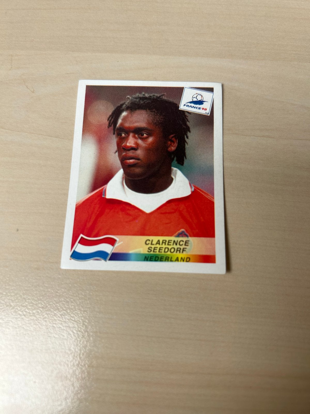 Clarence Seedorf Panini Sticker France 98, Ophalen of Verzenden, Zo goed als nieuw, Overige binnenlandse clubs, Poster, Plaatje of Sticker
