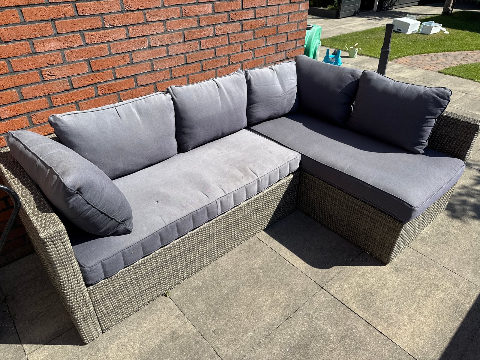 Loungeset met Hocker en Opbergbox, Ophalen, 5 zitplaatsen, Gebruikt, Loungeset