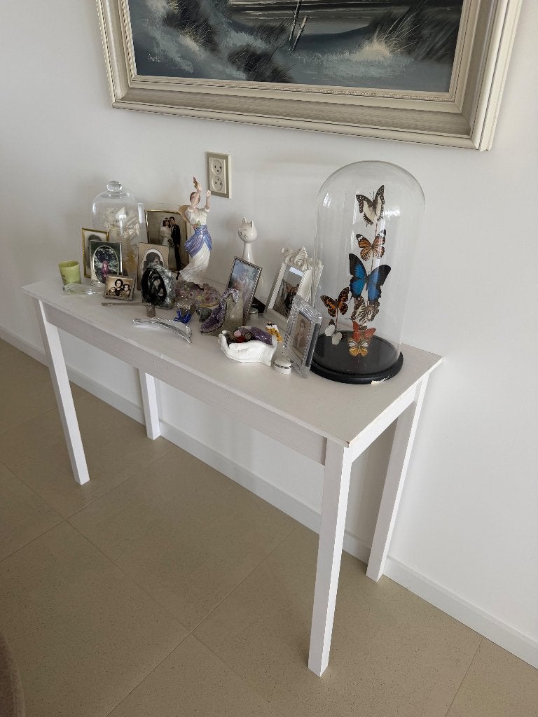 Handige houten Side table wit, Huis en Inrichting, Ophalen, Zo goed als nieuw, 25 tot 50 cm, Rechthoekig