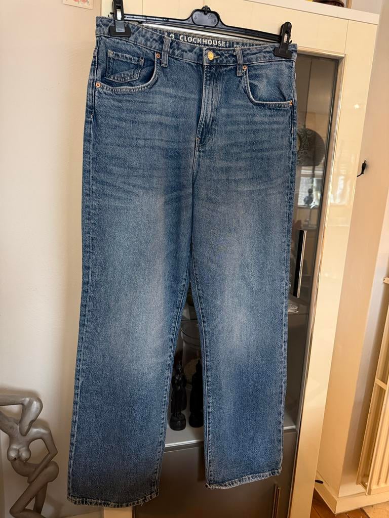 Clockhouse Jeans straight - Blauw - Maat 42, Ophalen of Verzenden, Zo goed als nieuw, Blauw, W33 - W36 (confectie 42/44)