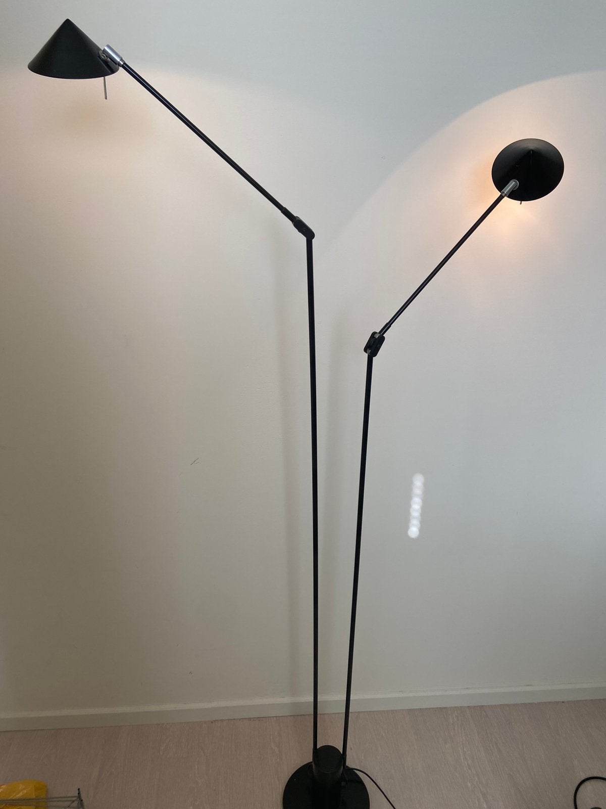 2 vintage lampen van Pola Amstelveen, vloerlamp jaren 80., Ophalen, Gebruikt, Glas, 150 tot 200 cm