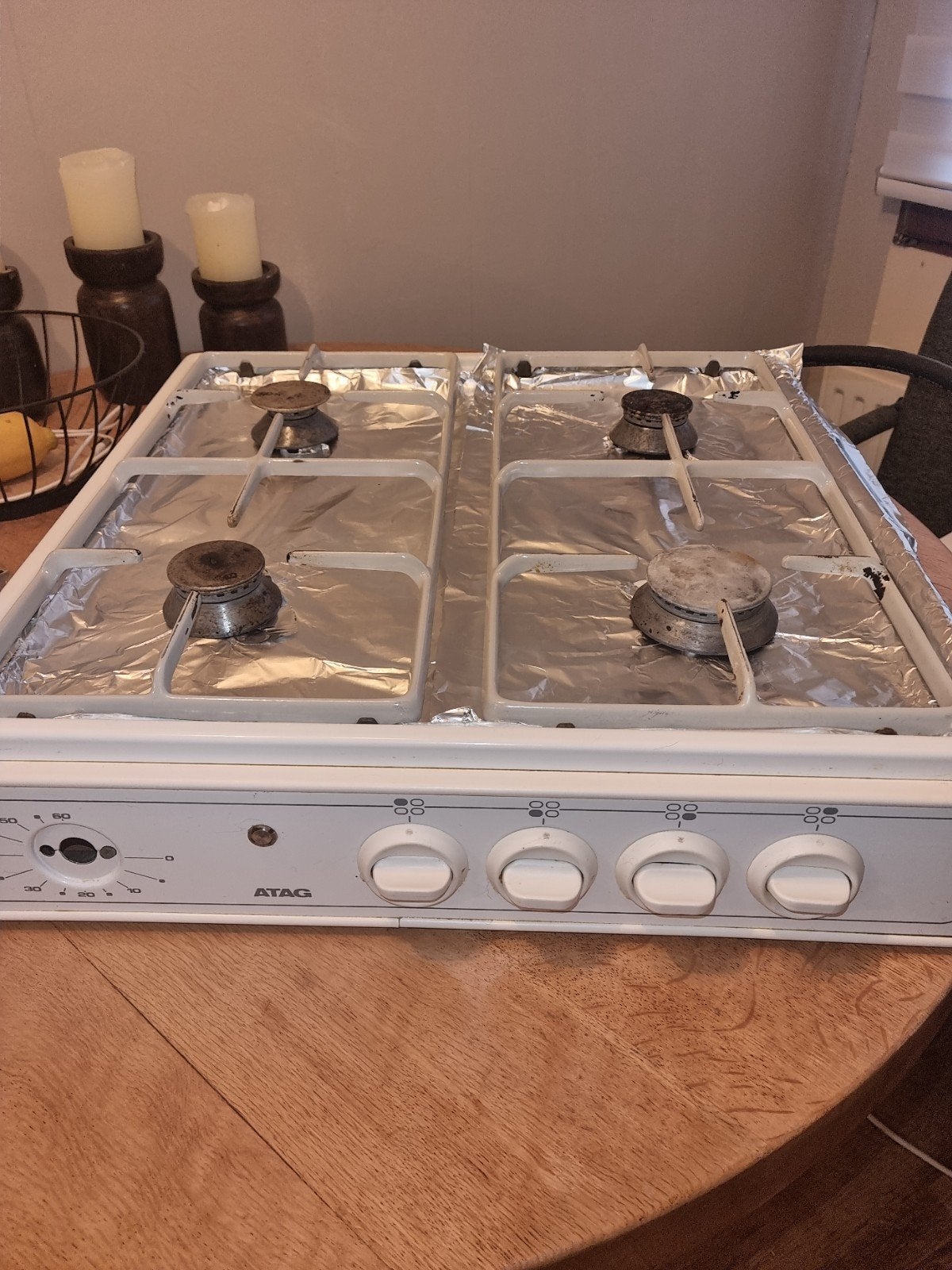 ATAG GKF3550H gaskookplaat - 4 Kookzones - Wit, Ophalen, Gebruikt, 4 kookzones, Gas