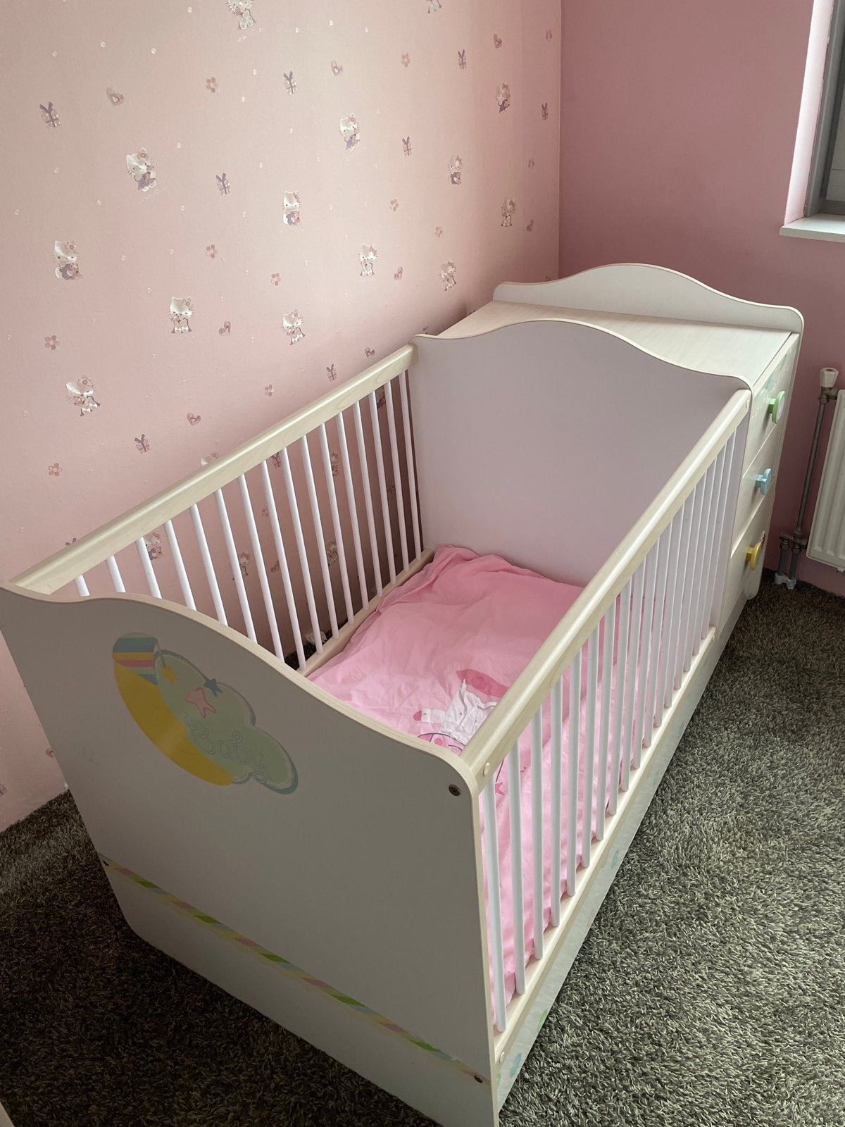 Complete Babykamer Set: Ledikant, Commode, Kledingkast, Kinderen en Baby's, Kinderkamer | Complete kinderkamers, Ophalen, Gebruikt