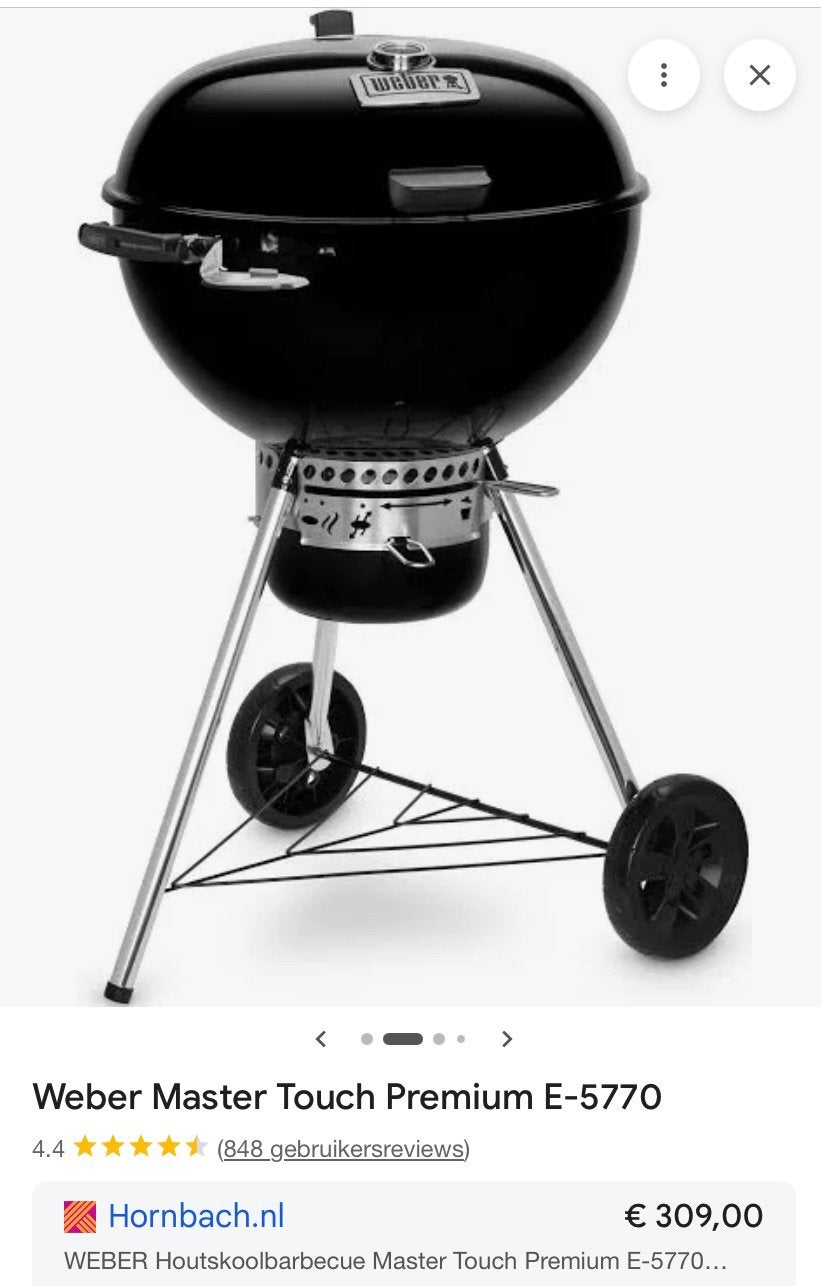 Waber houtskool barbecue Het is zeer weinig gebruikt, Tuin en Terras, Houtskoolbarbecues, Ophalen, Zo goed als nieuw, Met accessoires