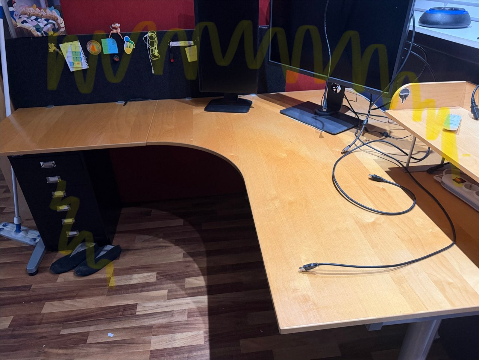 Ikea Galant Hoekbureau - Ruim en Verstelbaar, Ophalen, Gebruikt, Hout, Hoekbureau