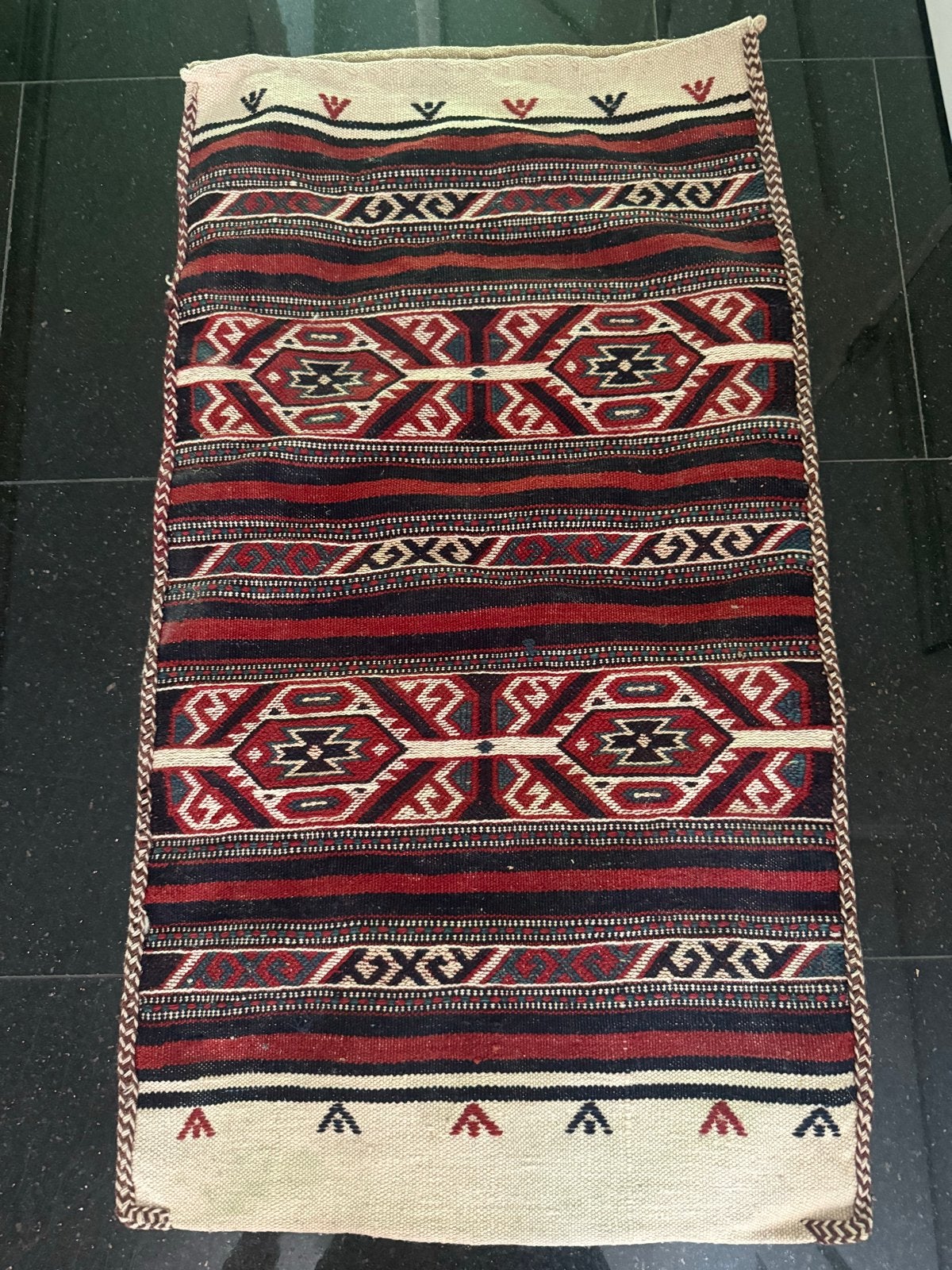 3 Handgeweven Kelim Tapijt Div. Kleuren Patronen, Gebruikt, 100 tot 150 cm, Rechthoekig, Rood