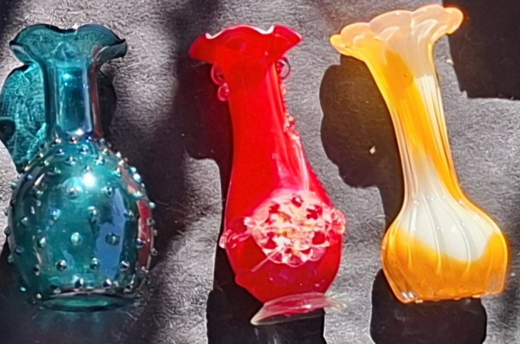 Glazen vaasjes, Huis en Inrichting, Woonaccessoires | Vazen, Ophalen, Gebruikt, Meerkleurig, Glas