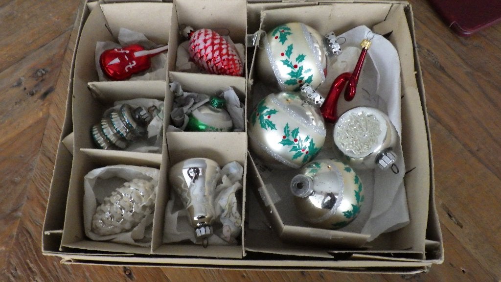 prachtige oude kerstballen en figuurtjes, Diversen, Ophalen of Verzenden, Gebruikt