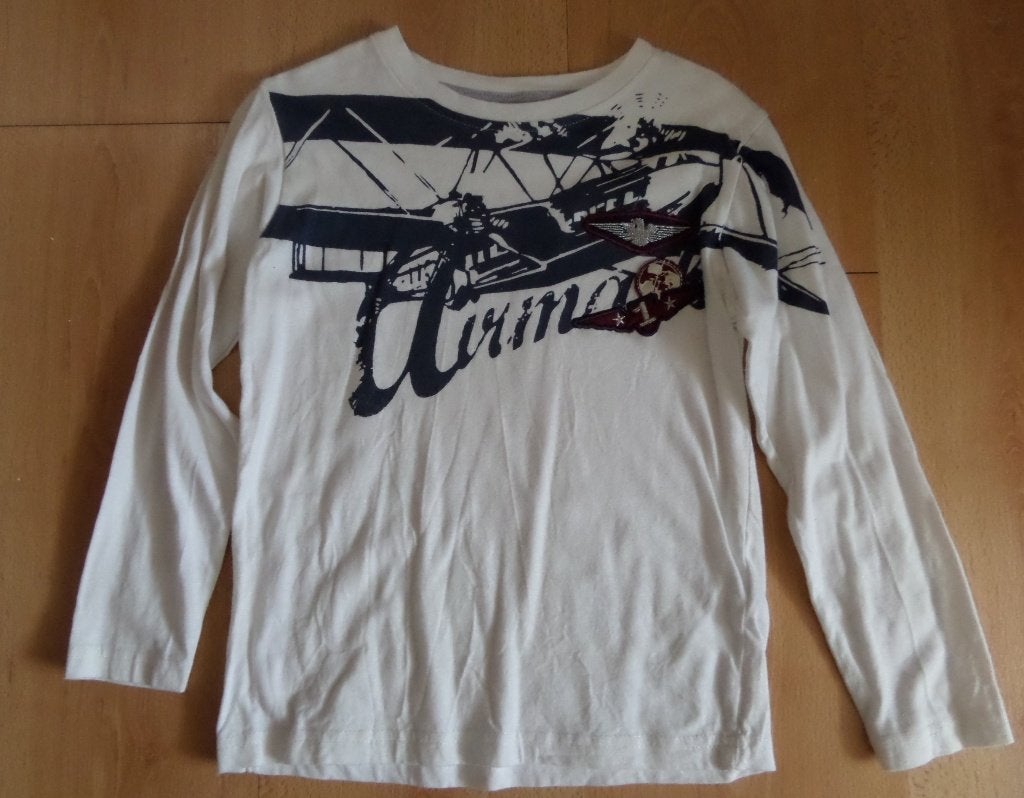 Witte katoenen longsleeve maat 110/116 voor 1 euro!!, Kinderen en Baby's, Kinderkleding | Maat 110, Ophalen of Verzenden, Zo goed als nieuw