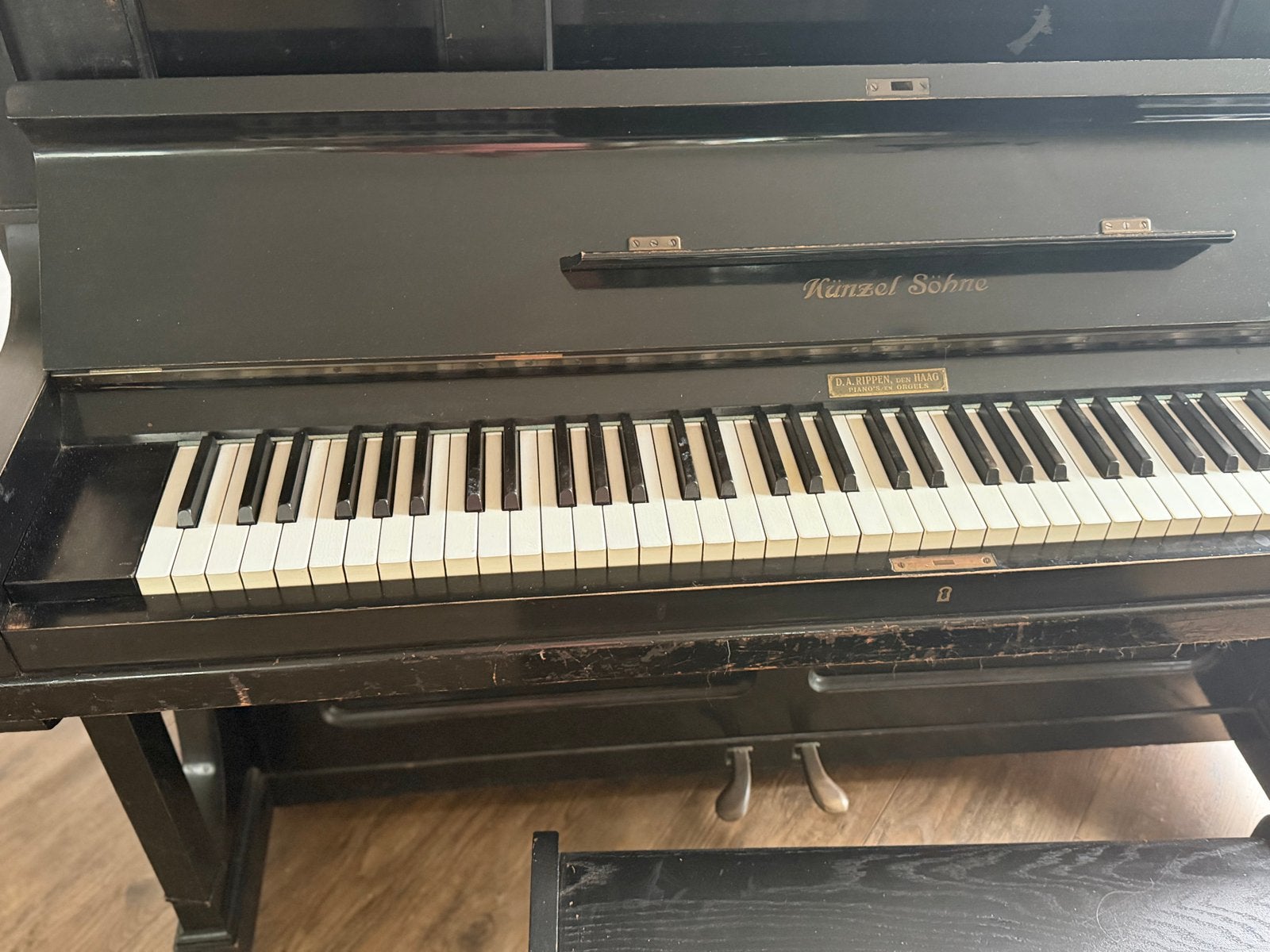 Künzel Söhne Piano - Zwart, inclusief kruk, Ophalen, Gebruikt, Zwart, Piano