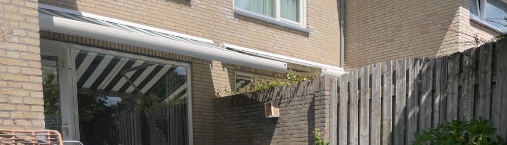 Elektrisch knikarmscherm Smulders zonwering, Ophalen, Gebruikt, 450 cm of meer, Elektrisch