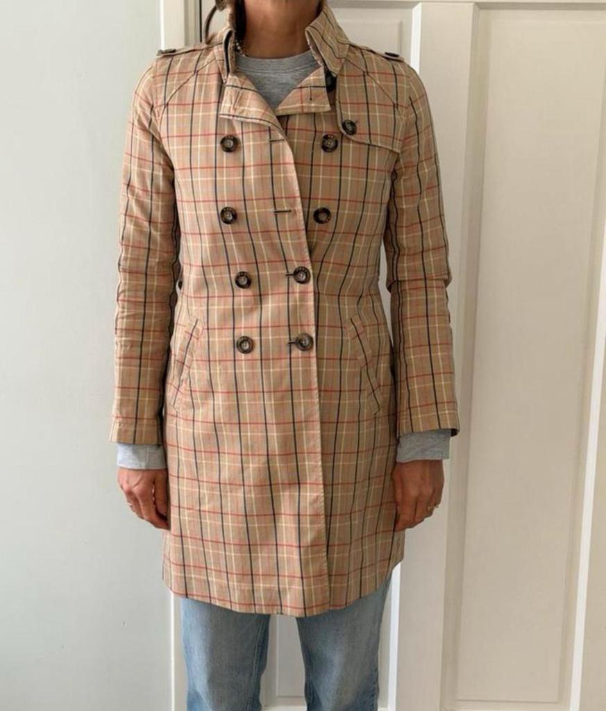 NW.3 Geruite Trenchcoat - Maat 36 (S), Ophalen of Verzenden, Zo goed als nieuw, Maat 36 (S), Beige