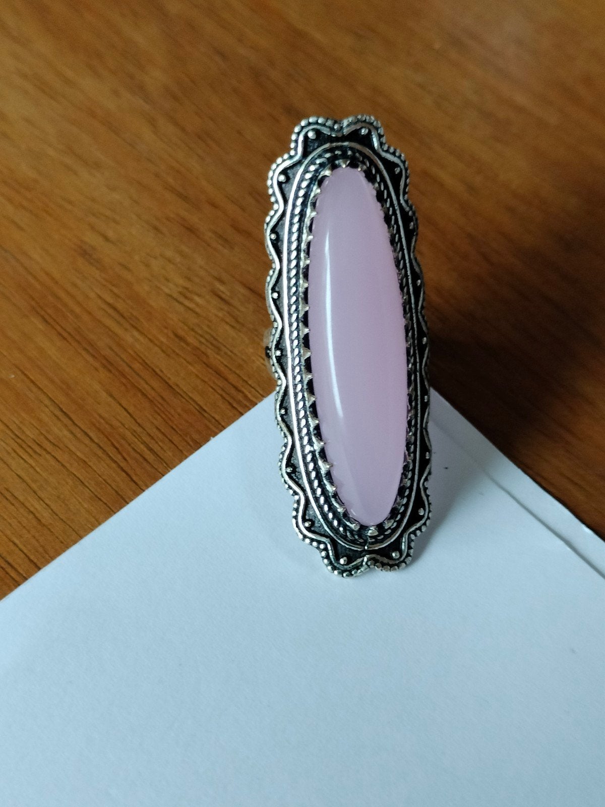 zilveren ring met calcedoon maat 17, Sieraden, Tassen en Uiterlijk, Verzenden, Nieuw, 17 tot 18, Roze