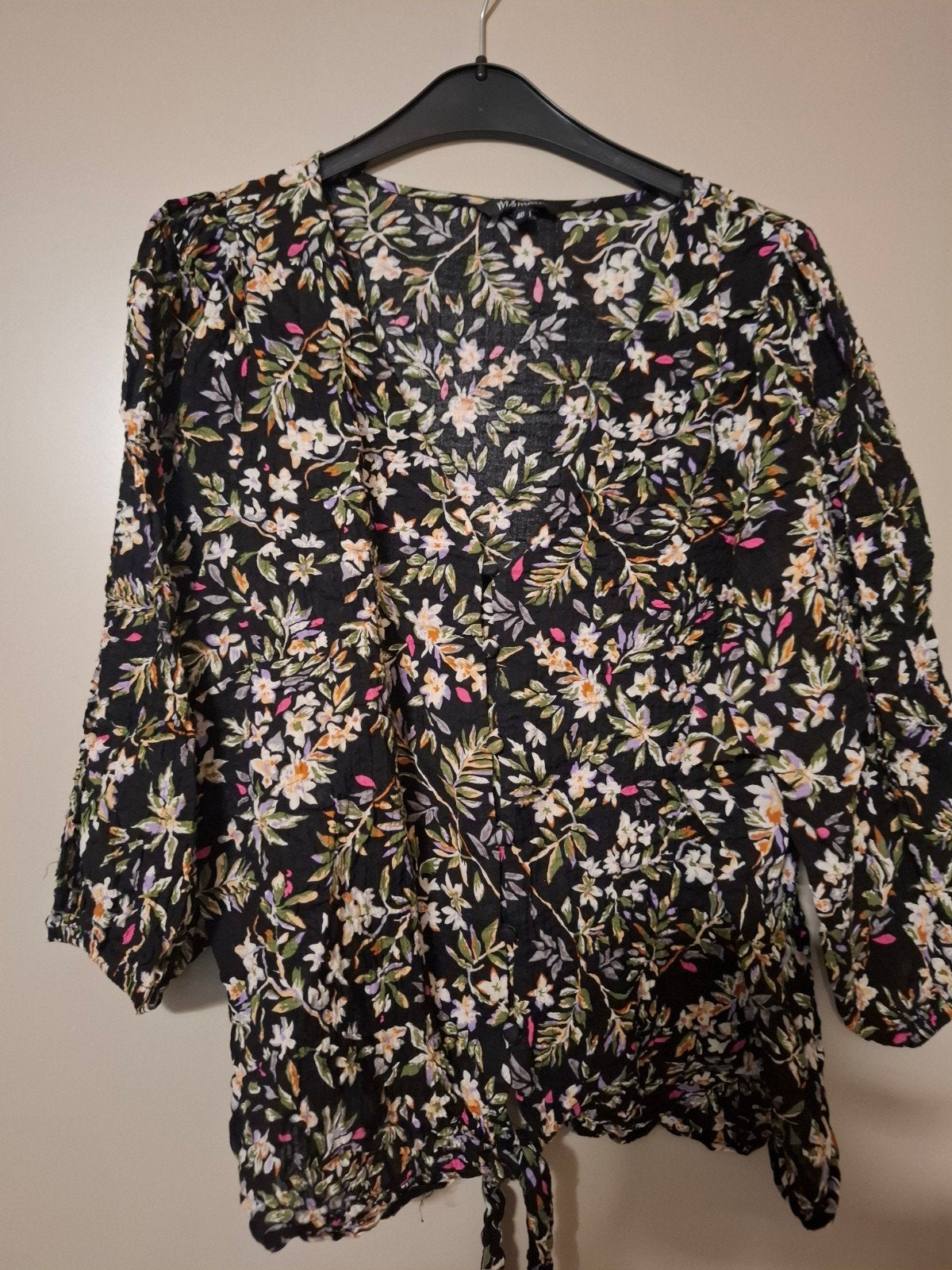 MS Mode bloes met bloemenprint, maat 48, Meerkleurig, Maat 46/48 (XL) of groter, Ophalen of Verzenden, Zo goed als nieuw